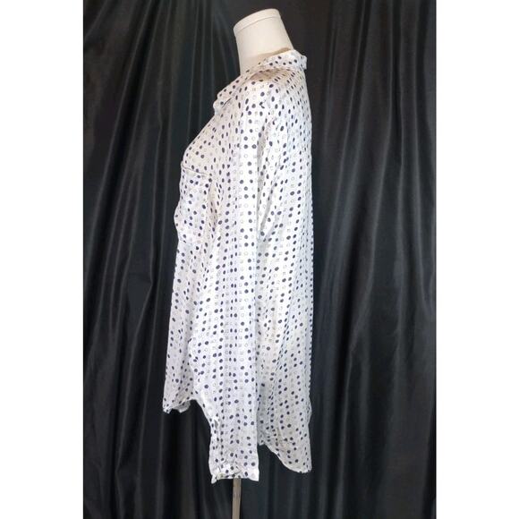 Anthropologie Cloth & Stone Womens White Polka Dot Blouse Top XL - Picture 6 of 8